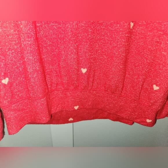 Buffalo David Bitton Red Heart Print Long Sleeve‎ Pullover Top Womens Size Small - Picture 7 of 10